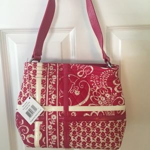 👛Vera Bradley Tote sweet twirly birds pink NWT